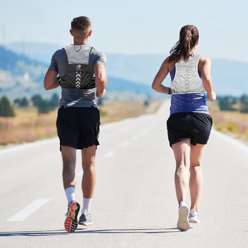 Hydration Running Vest with 2pcs 500ml/17oz Water Bottles, M/L - color: Gray, size: M: 27.6" - 43.3"