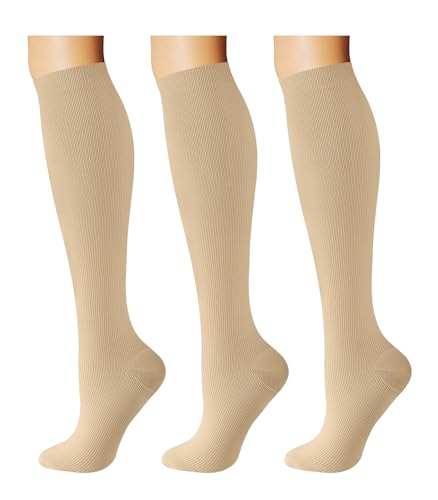 Breslatte Compression Socks for Women Men 15-20 mmHg - color: 3s4 3nude, size: Large-X-Large