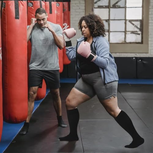 4 Pairs Plus Size Compression Socks,Extra Wide Calf - color: 01-4pairs Black, size: 4X-Large