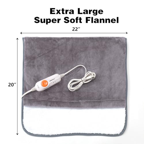 Gintao Electric Heated Foot Warmers for Feet,22"×20" Soft Foot Heating Pad - color: Gray