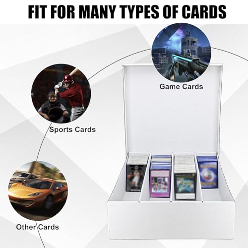 4 Row Trading Card Storage Box, 2 Pack 3200 Count Supporters&Divider white - size: 2 piece 12in for Standard