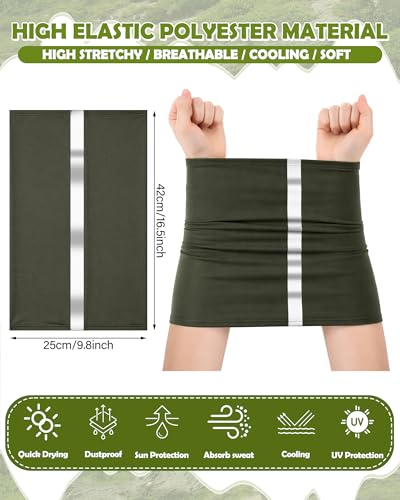 SATINIOR 8 Pack Reflective Neck Gaiters UV Protection Cooling Face Masks - color: Neutral Colors