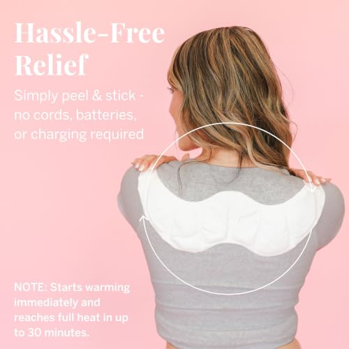 Pixie Heating Pad for Neck & Shoulder Pain Relief – Air Activated Heat Therapy for Muscle Tension, Upper Back Comfort, Custom Fit Contoured Warming Pads – Adhesive Wearable Heat Wrap (6 Ct) - size: 6 Count