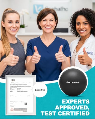 Trideer 9 Inch Pilates Ball with Inflation Straw, Small Exercise Yoga Ball - color: Black