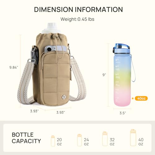 Telena Water Bottle Holder with Strap RFID Crossbody Bags for Women - color: Z-Khaki