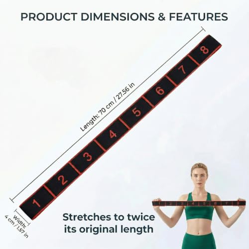 Resistance Bands for Legs: Numbered Stretch Bands for Exercise Yoga - color: Black