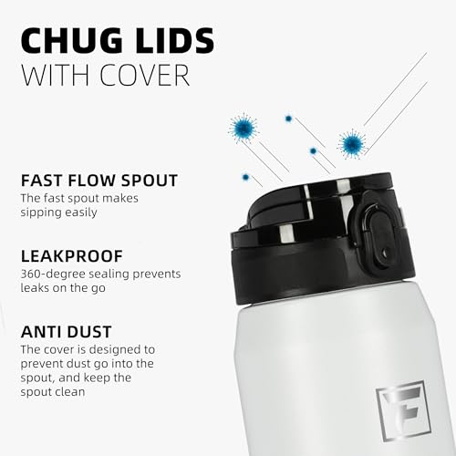 Fanhaw 24oz Stainless Steel Water Bottle with Chug Lid, Navy Blue - color: Navy Blue, style: 24 Ounces