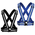 Reflective Vest, High Visibility Safety Vest Straps Reflective Gear for Night Running Walking Cycling for Men Women Kids - color: Black+blue