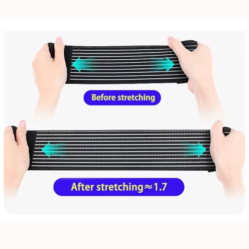 Elastic Knee Wrap Compression Bandage Brace, Black, 1pcs, 70.8 inch