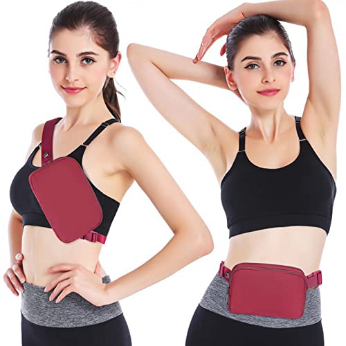 AROME Mini Belt Bag for Women Men Fashion Waist Packs Fanny Pack - color: Wine