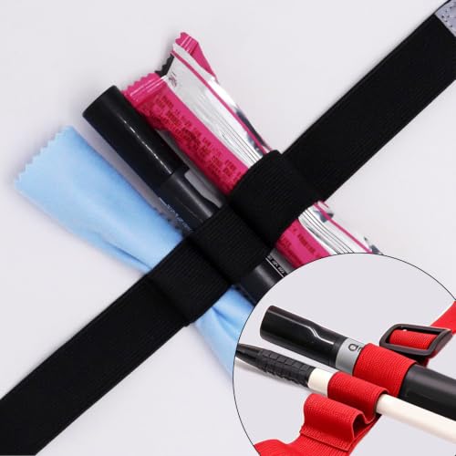 2Pcs Race Number Belt Race Bib Belts with 6 Energy Gel Loops for Marathon Triathalon Running No Safety Pins Required (Black/Red) - color: Black&Red