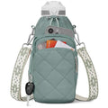 SYTRAH Water Bottle Bag Crossbody，Insulated Holder Purse - color: Antique Green