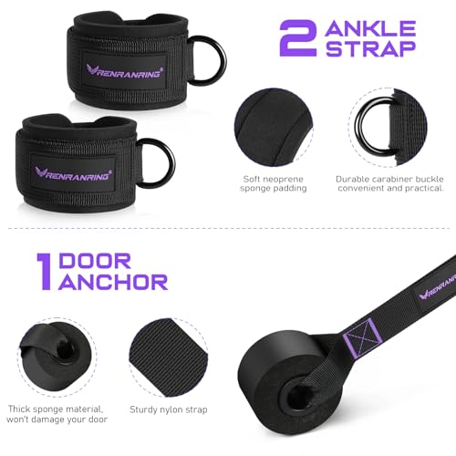 Pilates Bar Kit with Resistance Bands, Pilates Workout Equipment for Women - color: Purple