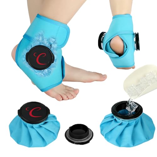 Comfytemp Ankle Ice Pack Wrap, Refillable Wearable Ice Bags for Injuries