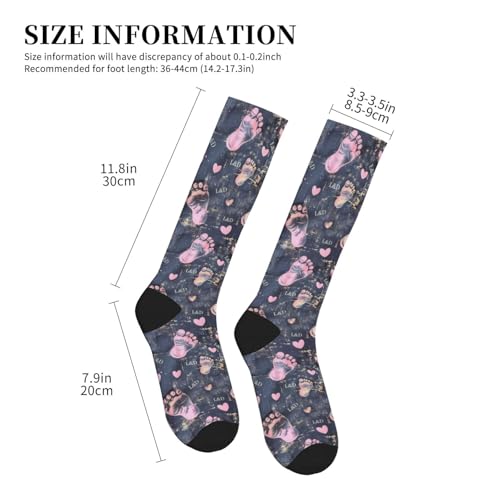 FREEHOTU Compression Knee High Socks for Women/Men Circulation 15-20 Mmhg - color: Labor and Delivery