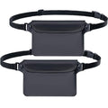 CADONO 2-Pack Waterproof Pouch with Adjustable Waist Strap - color: Black+Black