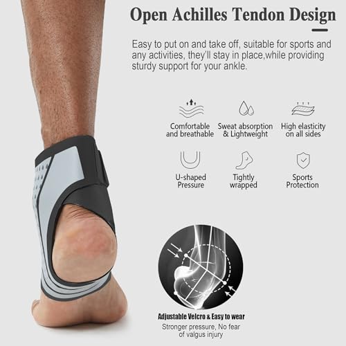 Adjustable Ankle Brace for Men Women(1 Pair) Foot Brace Sleeve