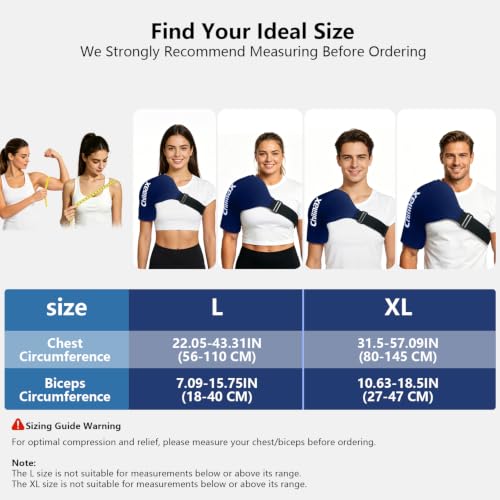 Shoulder Ice Pack Wrap for Rotator Cuff Cold Therapy Brace 2Pack - color: 2pcs Xlarge-blue
