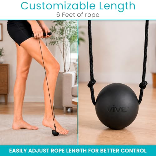 Vive Plantar Fasciitis Relief Lacrosse Ball – Massage Roller for Feet - Deep Tissue Trigger Point Massager Set for Arch Pain, Myofascial Release - Reflexology Muscle Knot Massager for Women, Men