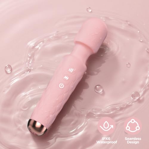 Personal Massager - 4H Max Runtime & Ultra-Quiet - Waterproof - 20 Modes 8 Speeds for Deep Tissue Back Massage, Post-Workout Recovery and Neck Muscle Relaxation(Pink) - color: Pink