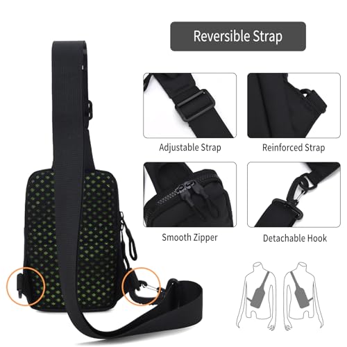 Peicees Small Crossbody Bag for Men Women Mini Sling Bag Travel Running Phone Daypack Cross Body Shoulder Bags with Keyholder - color: Grey