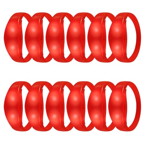 12 Pcs LED Glow Bracelets Sound Activated Flashing Light Up Bracelet for New Years Eve Glow in the Dark Party Supplies Christmas Party Favors Birthday Gift Carnival Concerts Night Events - color: Red