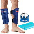 Shin Splint Relief: Hot & Cold Packs, Cryoball & Stretch Bands for Shin Splints | Hot & Cold Therapy for Leg Pain Relief | by Magic Gel - style: Shin Ice Pack Set