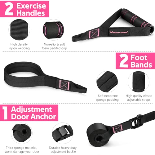 Pilates Bar Kit with Resistance Bands, Pilates Workout Equipment for Women - color: Pink