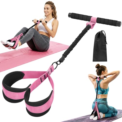 Pedal Resistance Band with Handles, Detachable Foot Pedal Resistance Band with Stainless Steel Buckle, Multifunction Tension Rope for Full Body Workout, Core ABS Legs Arms Glutes Tummy for Home Gym