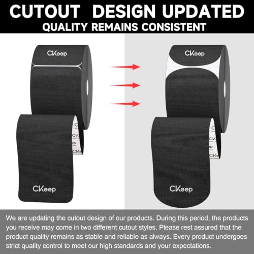 CKeep Kinesiology Tape, Elastic Precut Strips 4 Rolls, Black - color: Black, size: 4 Rolls