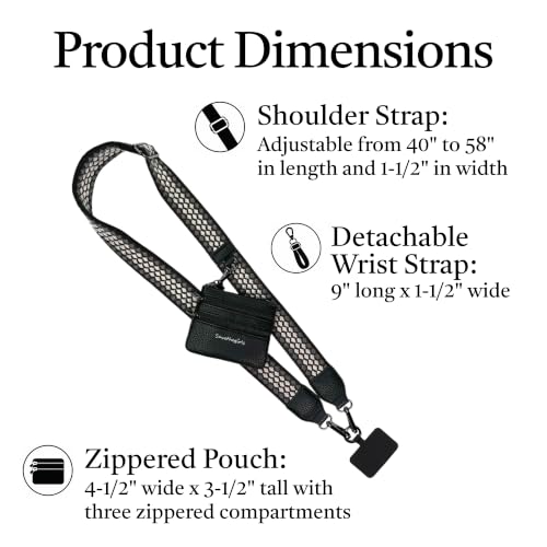 Save the Girls Clip & Go Phone Lanyard with Wallet Pouch, Fun Dots - color: Grey/Pink