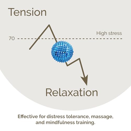 2X Spiky DBT Skill Balls | Magnetic Stress Relief Balls | Spiky Massage Balls for Relaxation, Tension Release, Focus & Mobility (Light Blue, 2 inches) - color: Light Blue, size: 2 inches