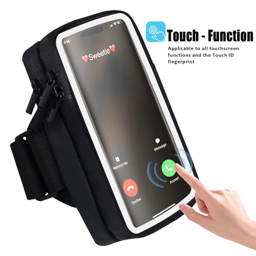 Phone Holder for Running Armband Cell Phone Holder iPhone 17 16 16e 15 14 13 12 11 Pro Max Xs Xr X Plus Mini Samsung Galaxy Ultra S26, Sports Arm Bands Sleeve Fit Workout Exercise Gym Hiking - color: 13-Black with Clear Window
