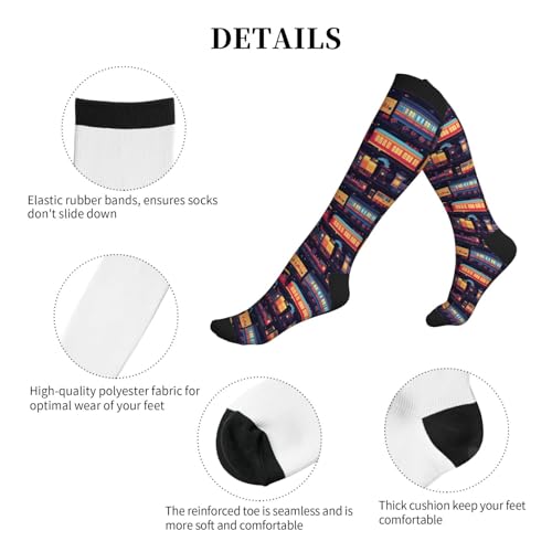 Camo Print Compression Socks Calf Knee High Support Socks Novelty For Women Men Nurse Athletic Running Hiking Travel - color: Car