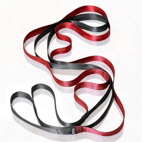 Acozycoo Stretching Strap with Loops for Leg Calf Back Physical Therapy - color: Red