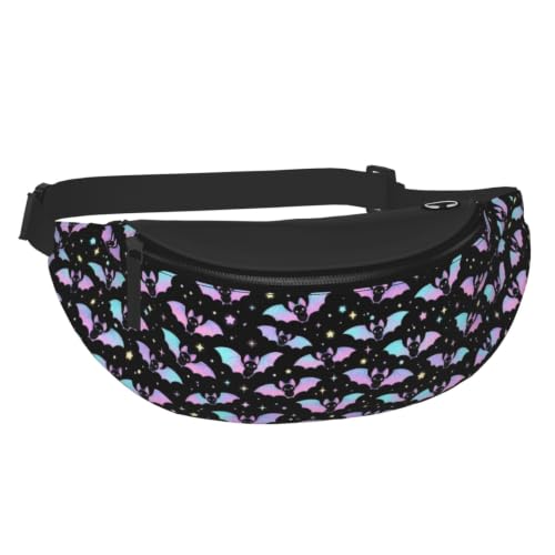 Dujiea Fanny Pack, Cute Flying Bats Waist Bag With Headphone Hole Belt Bag Adjustable Sling Pocket Fashion Hip Bum Bag For Women Men Kids Outdoors Casual Travelling Hiking Cycling - color: Cute Flying Bats