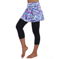 ANIVIVO Women Skirted Leggings Tennis Yoga Legging with Skirt - color: Colorful Skirt Capri, size: Medium