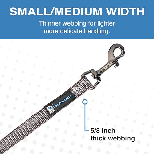 Blue-9 Reflective 6ft Multi-Function Dog Leash with Traffic Loop, Grey, S/M - color: Reflective Grey, size: Small/Medium