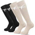 Skicuff 2 Pairs Travel Compression Socks for Men and Women - color: Classic