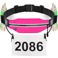 RJ-Sport Race Number Belt Bib Holder with Runner Pouch (Hot Pink) - color: 06 Hot Pink