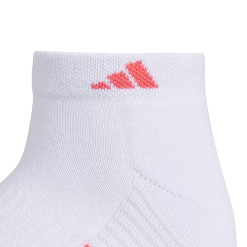adidas Women's Cushioned Socks 3 Pairs - color: White/Pure Turbo Pink/Clear Onix Grey/4.0/Low Cut, size: Medium, style: Low Cut
