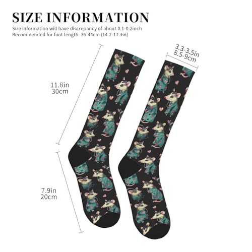 FREEHOTU Compression Knee High Socks for Women/Men Circulation 15-20 Mmhg - color: Opossums