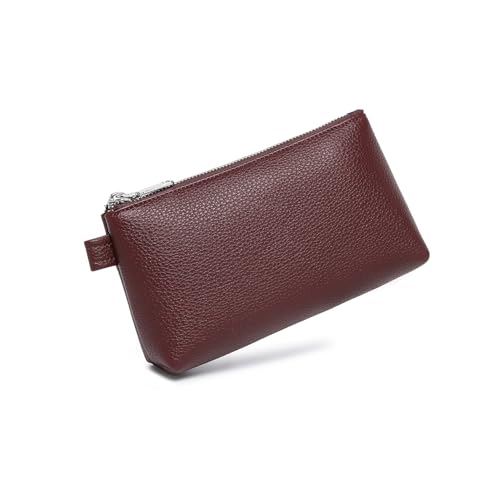 Small Makeup Bag for Purse, Leather Cosmetic (Caramel Color) - color: Caramel Color