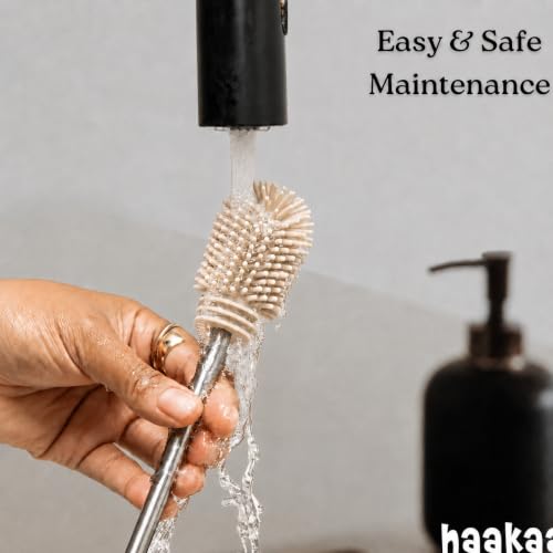 Haakaa Food-Grade Silicone Double-Ended Cleaning Brush (Brush-Pebble) - color: Brush-pebble