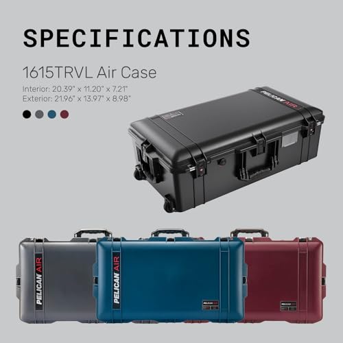 Pelican Air 1615 Travel Case - Suitcase Luggage (Black) - color: Black, size: 1615 Travel Case