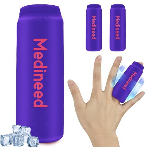 Medineed 2PCS Finger Gel Ice Pack Sleeves,Cold Therapy for Injuries,Purple - color: Purple