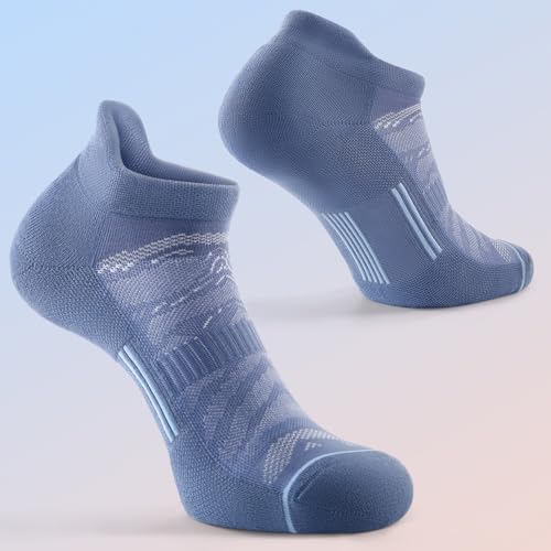 FITRELL Men's 6 Pack Ankle Running Socks Low Cut Cushioned Athletic Sports Socks 7-9/9-12/12-15 - color: Blue Smoke, size: 7-9