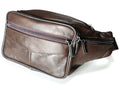 large 6 Pockets Leather Fanny Pack Travel Waist packs Waist Pack Suitable for Outdoor Mountaineering Travel Camping Cycling Running etc Fanny packs (Dark brownk) - color: Dark brown 2025 model