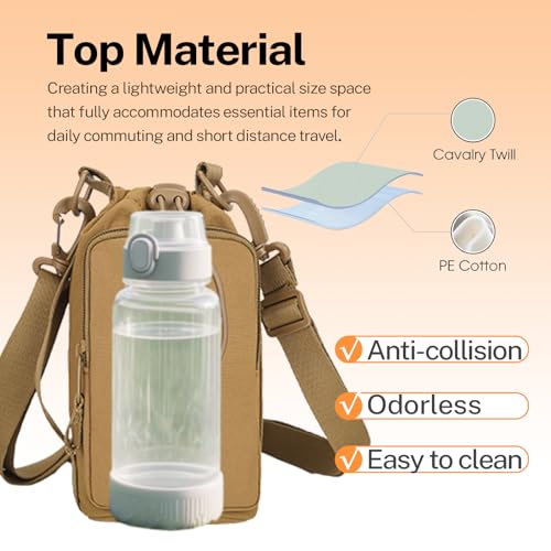 Water Bottle Holder with Phone Pocket for 40/32 oz,Water Bottle Holder/Sleeve with Adjustable Shoulder Strap and Charm. - color: Yellow