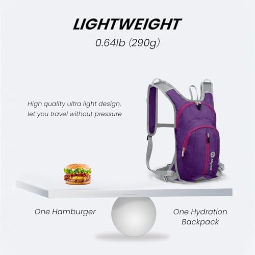 Nepest Hydration Pack Backpack with 2L Water Bladder Reflective Lightweight - color: Purple